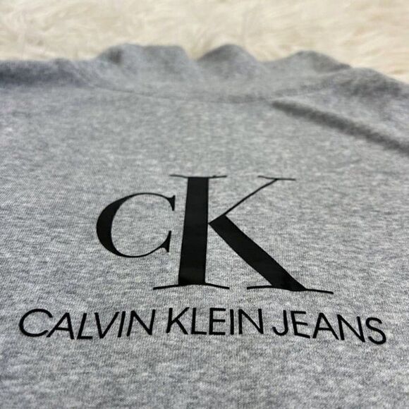 Calvin Klein Women’s Stretch Gray Long Sleeve Mock Neck Bodysuit Size Large ￼ - Picture 2 of 12